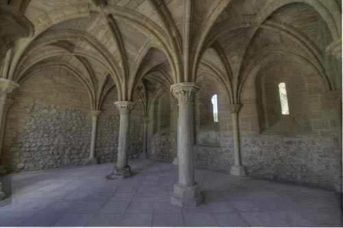 Vista interior desde el sur de la sala capitular del monasterio de Monsalud